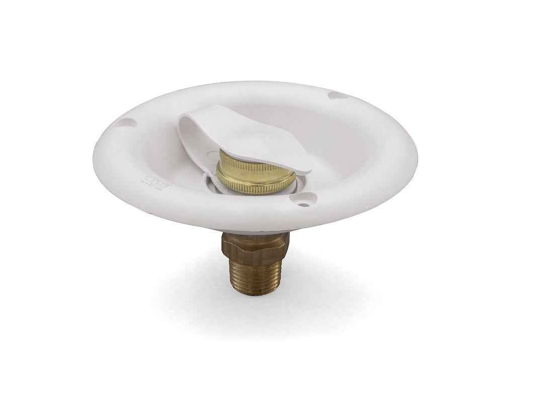 B&B Molders Recessed City Inlet - Polar White, Brass Valve – 94218