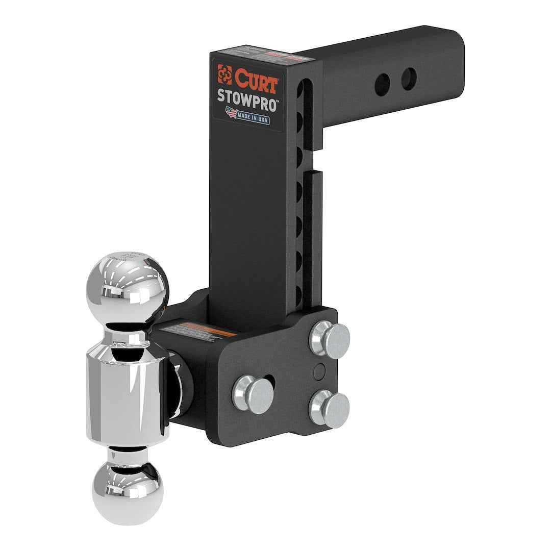 CURT 45962 StowPro Adjustable 2-Inch-Receiver Dual-Ball Mount