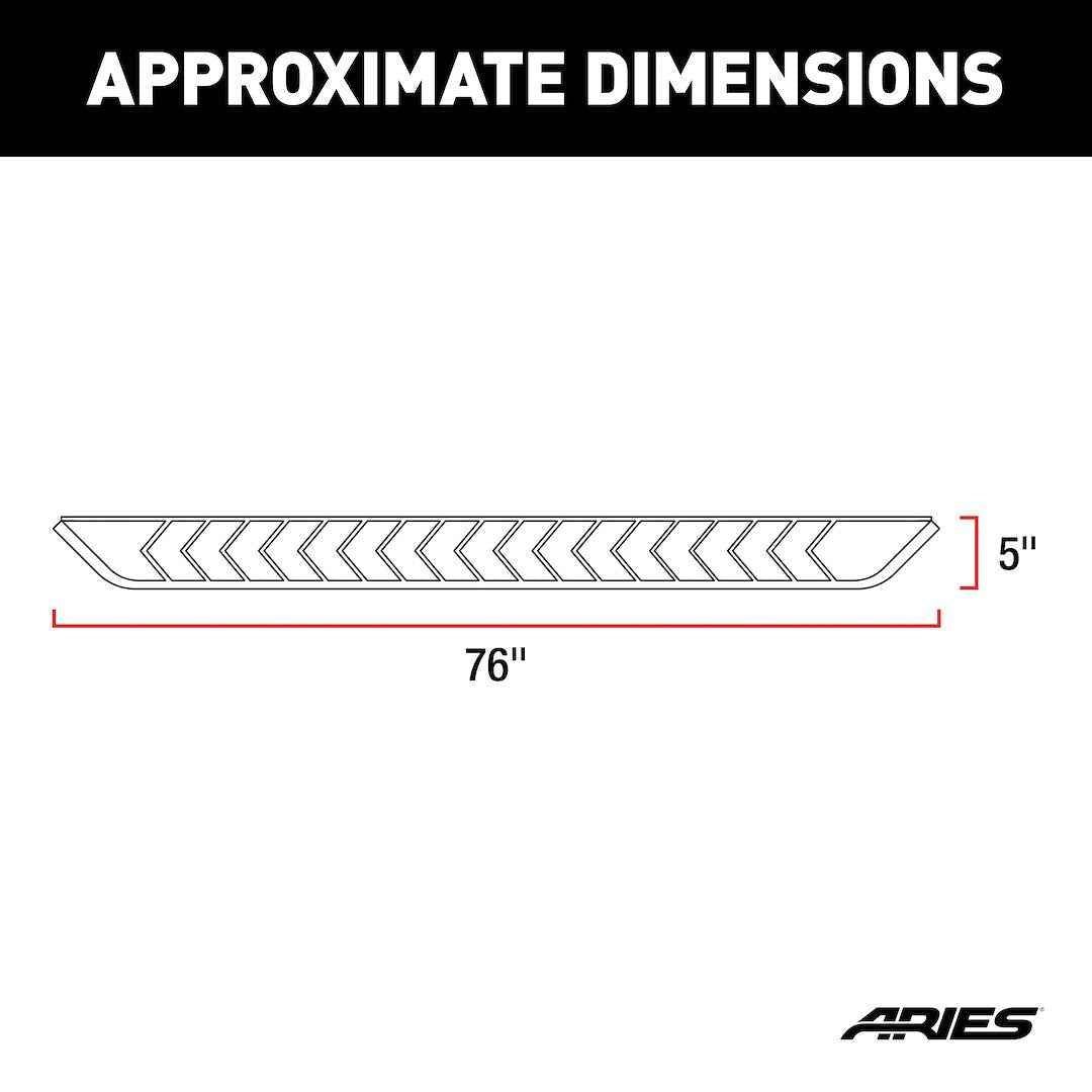 Aries 2051976 Black 76-Inch AeroTread Board Component