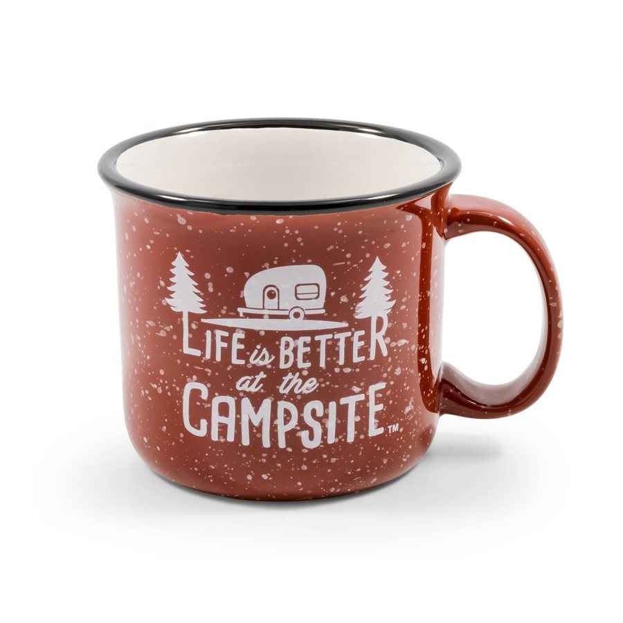 Camco 53235 Speckled Red 14-oz Campsite Ceramic Mug
