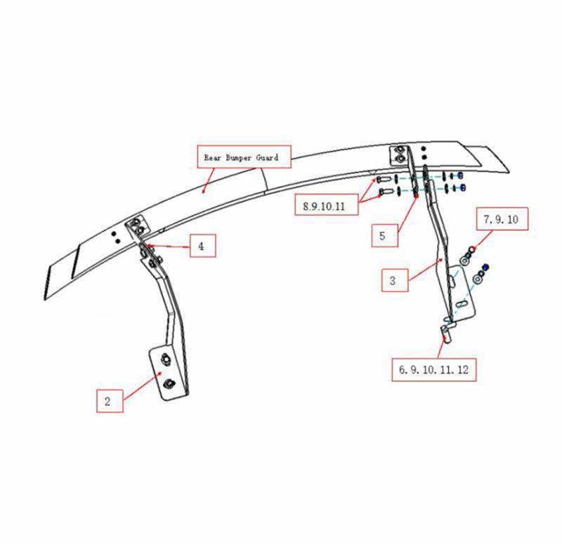 Black Horse Offroad 8HO5SS-DL Double-Layer Polished Rear Bumper Protector - image 7