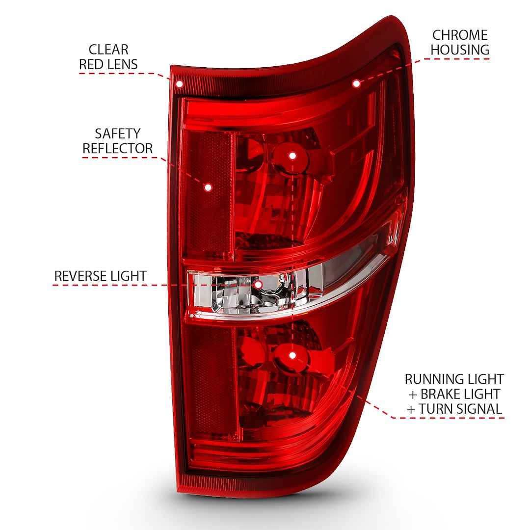 ANZO USA 311299 Ford Euro Tail-Light Pair, Red Lenses