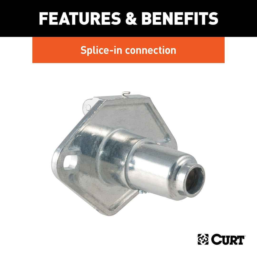 CURT 58070 Silver Die-Cast 4-Way Round Vehicle Socket