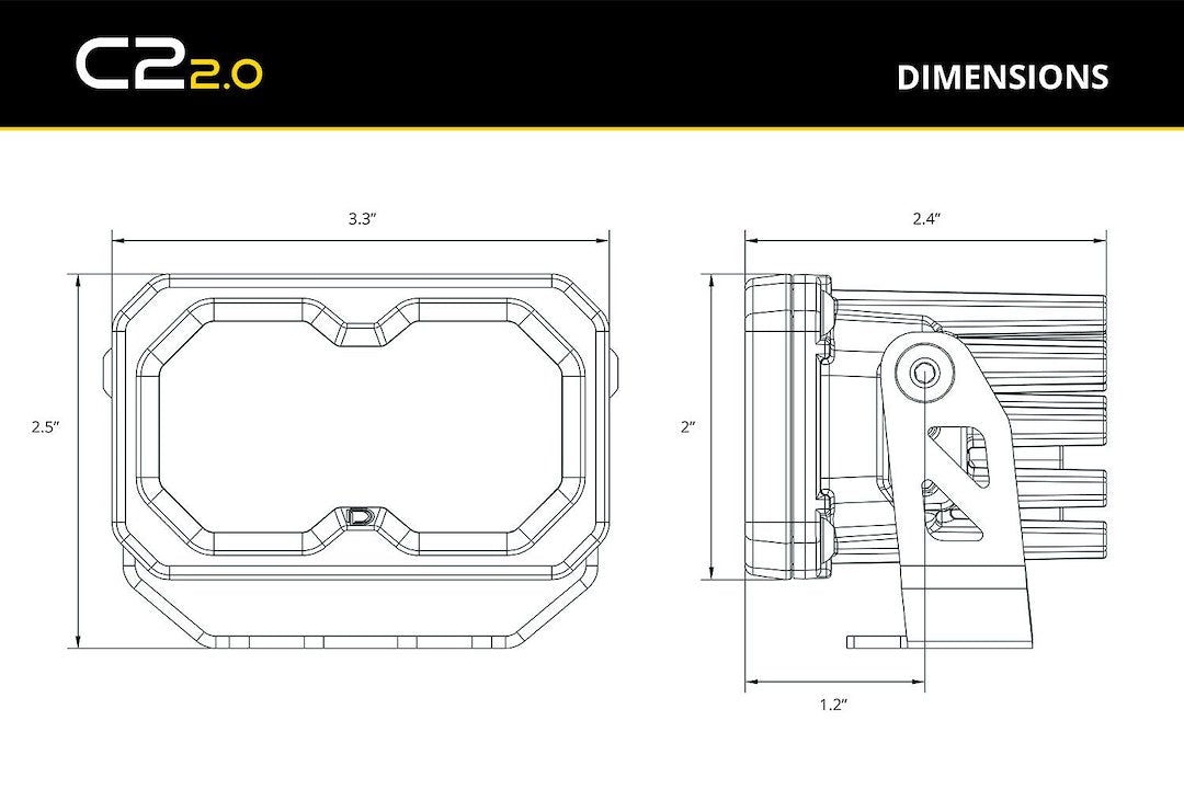 Diode Dynamics DD8106P C2 2.0 Pro Yellow Pod Kit