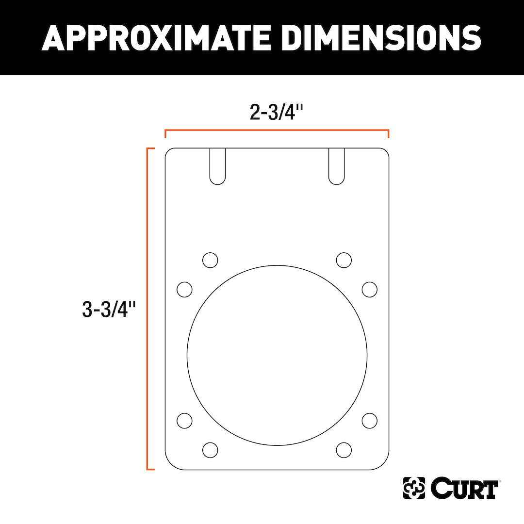 CURT 58291 Multi-Hole Steel Mount for 7-Way Blade Socket