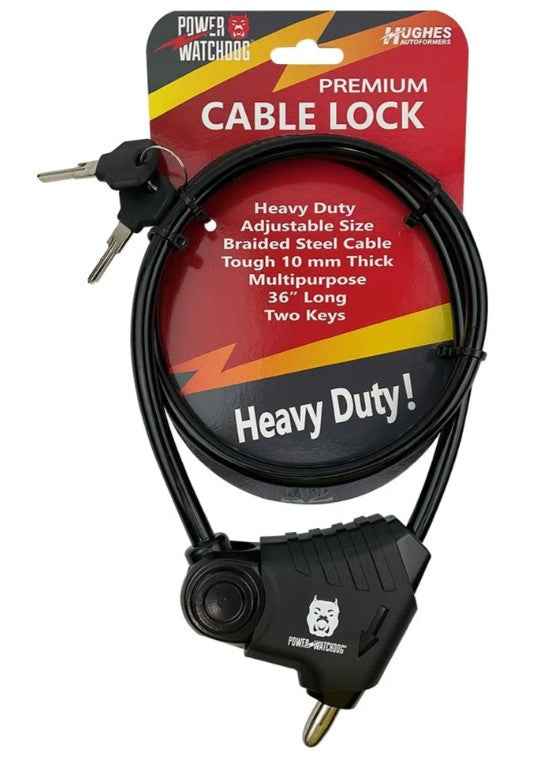 Hughes Auto LOCK Steel Security Cable Lock, 36-Inch
