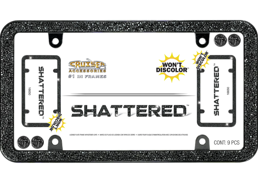 Cruiser 16650 Shattered Black Rhinestone Plate Surround - image 2