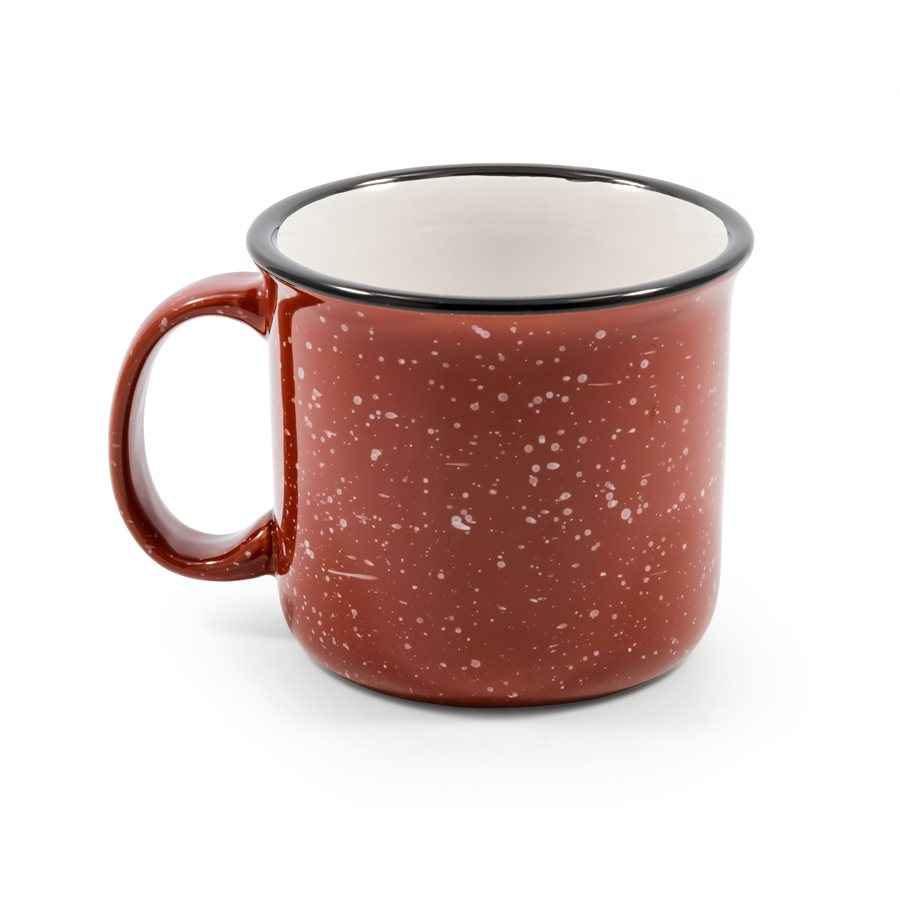 Camco 53235 Speckled Red 14-oz Campsite Ceramic Mug