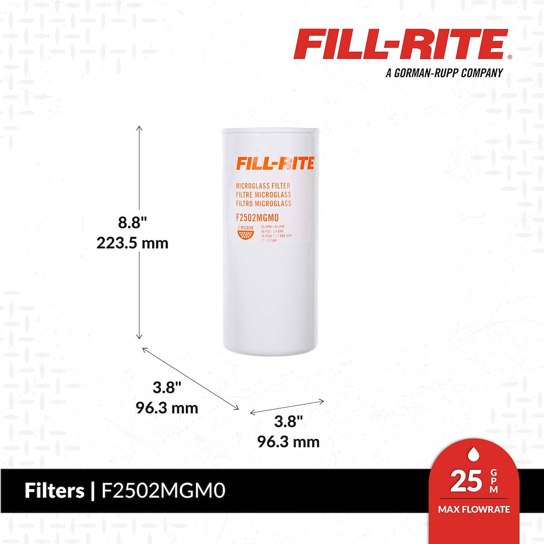 Fill-Rite F2502mgm0 Low-Micron Transfer-Pump Filter