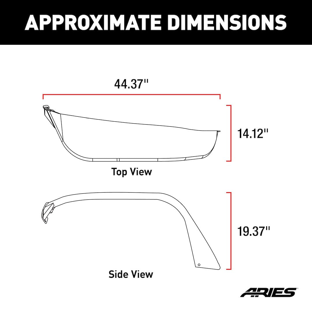 Aries 1500203 Jeep JL Front Aluminum Fender Flare Pair - image 2
