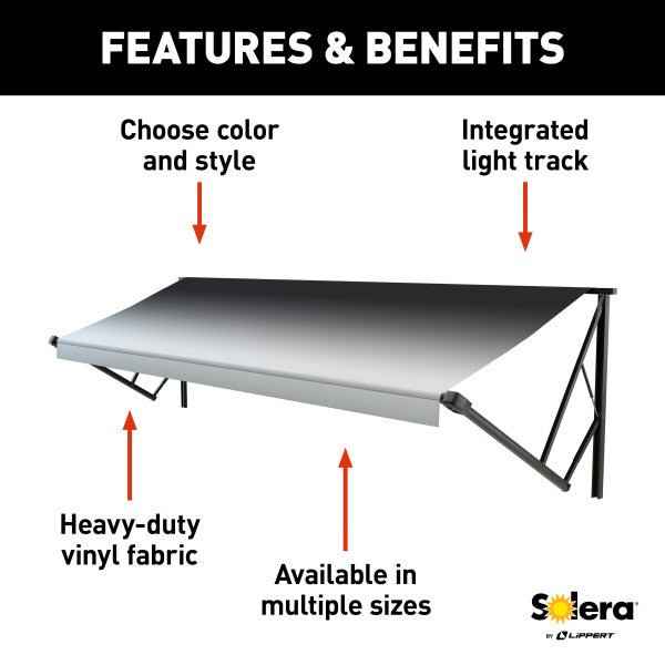 Lippert Components V000211517 Solera 20' RV Patio Awning Fabric Roller Assembly, Black – image 2