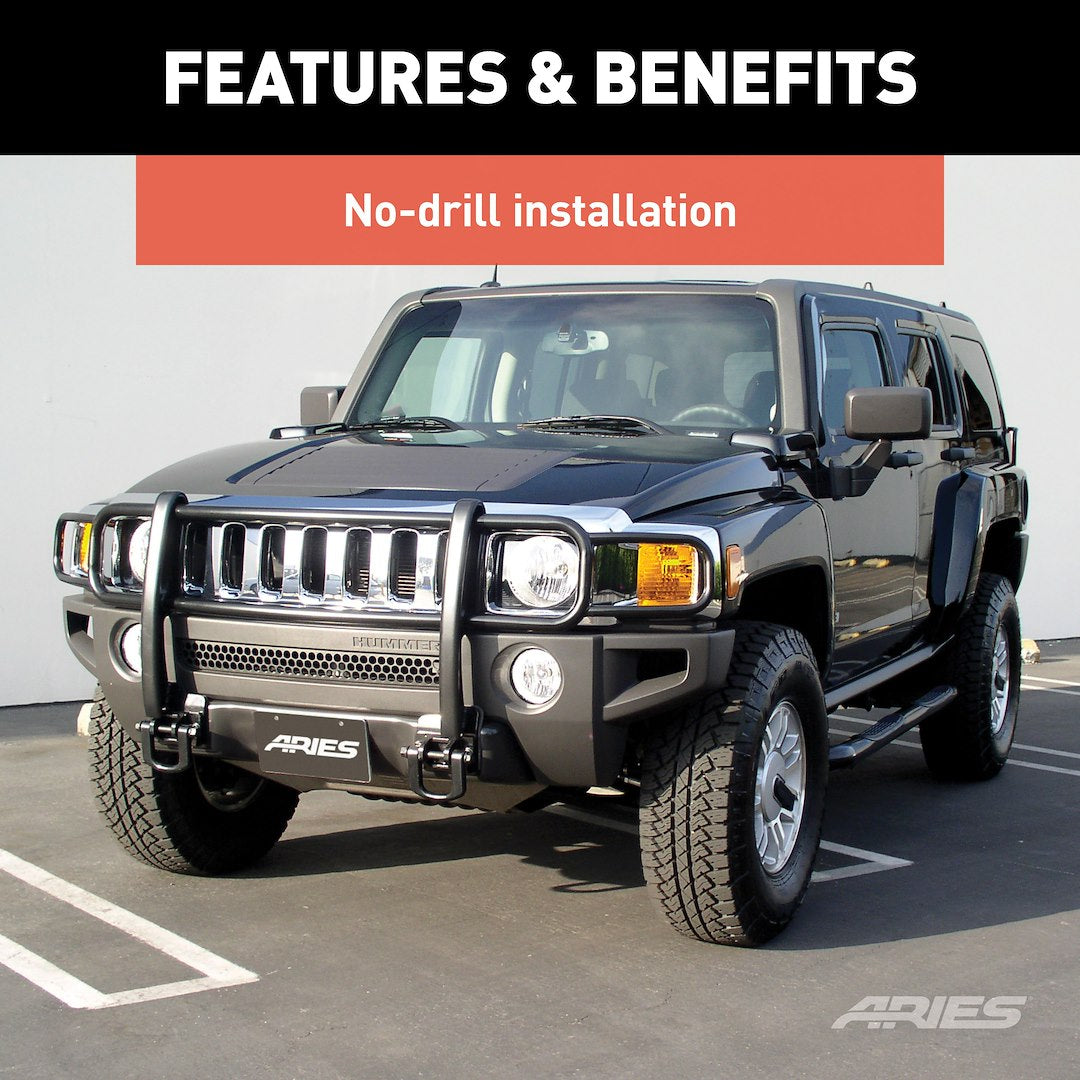 Aries 4078 H3/H3T Matte Black Grille/Brush Guard - image 5