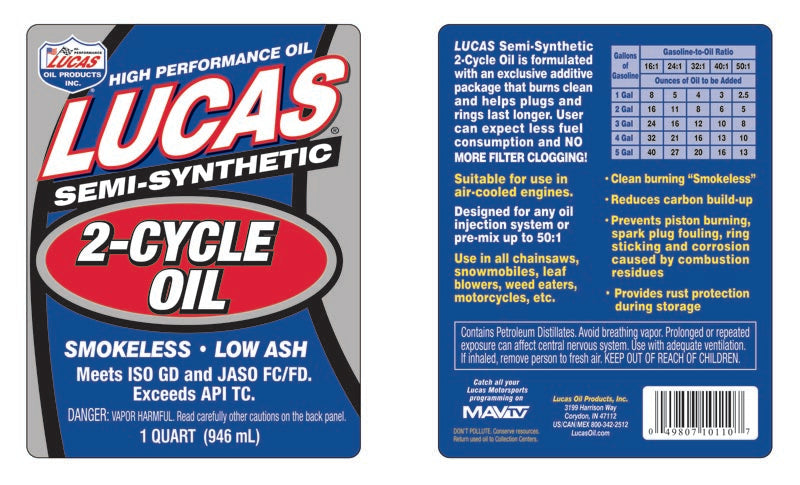 Lucas Oil 10110 Four-Stroke Synthetic-Blend Lubricant