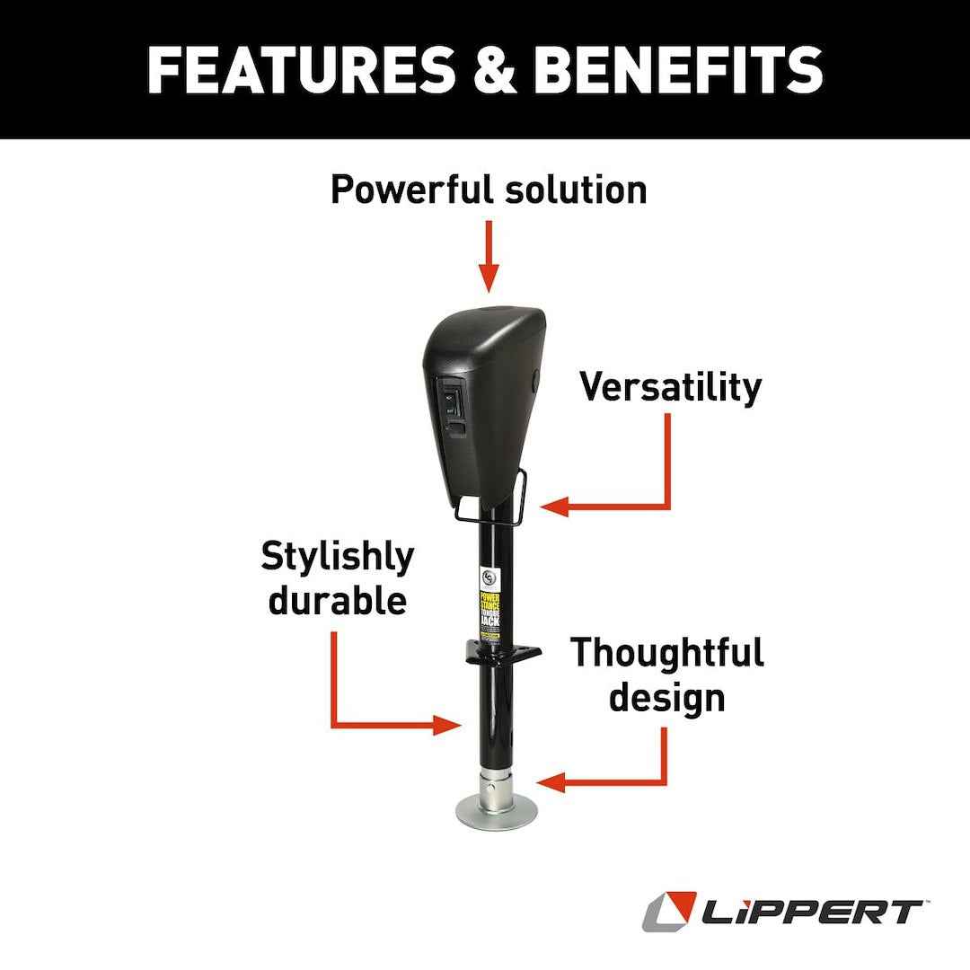 Lippert Power Stance Tongue Jack - 3,500 lb, 18-in Lift – 813748