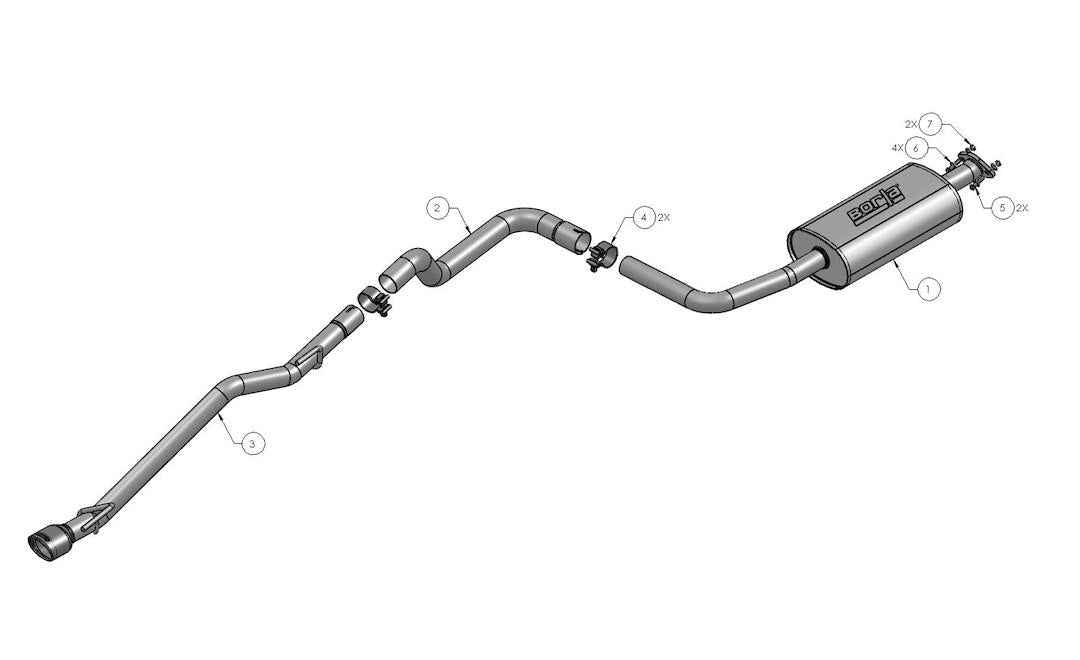 Borla 140352 Cruze 1.8L Single-Rear Cat-Back