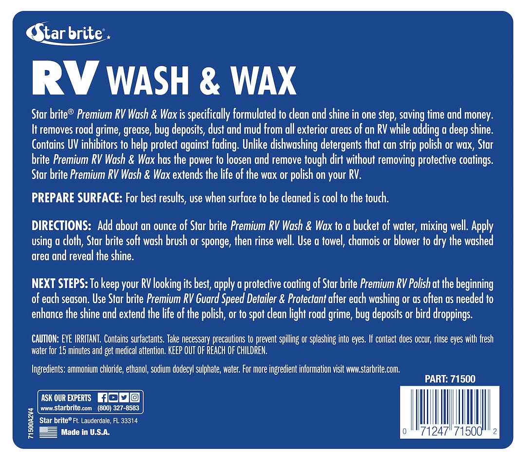 Star Brite RV Wash - 1 gal – 071500N