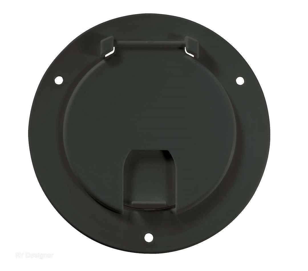 RV Designer B113 Black Round 50A Electrical-Cord Hatch