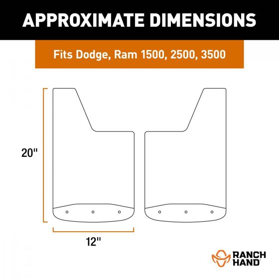 Ranch Hand 250931rh Textured Truck Mud Guard