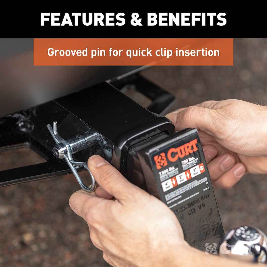 CURT 21505 5/8-Inch Grooved Hitch Pin for 2-Inch Receivers