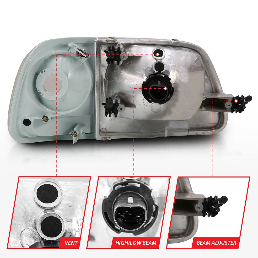 ANZO USA 111438 Clear Halogen Headlight Pair - image 4