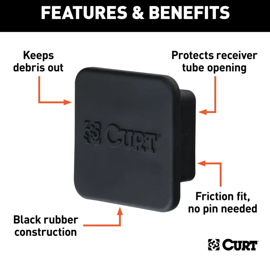 CURT Trailer Hitch Cover (22278) – Hitch Size: 2-1/2 Inch