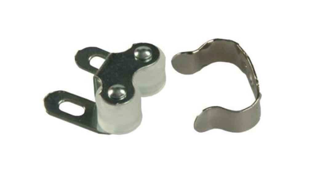 JR Products 70225 Silver Double-Roller Cabinet Catches, Pair