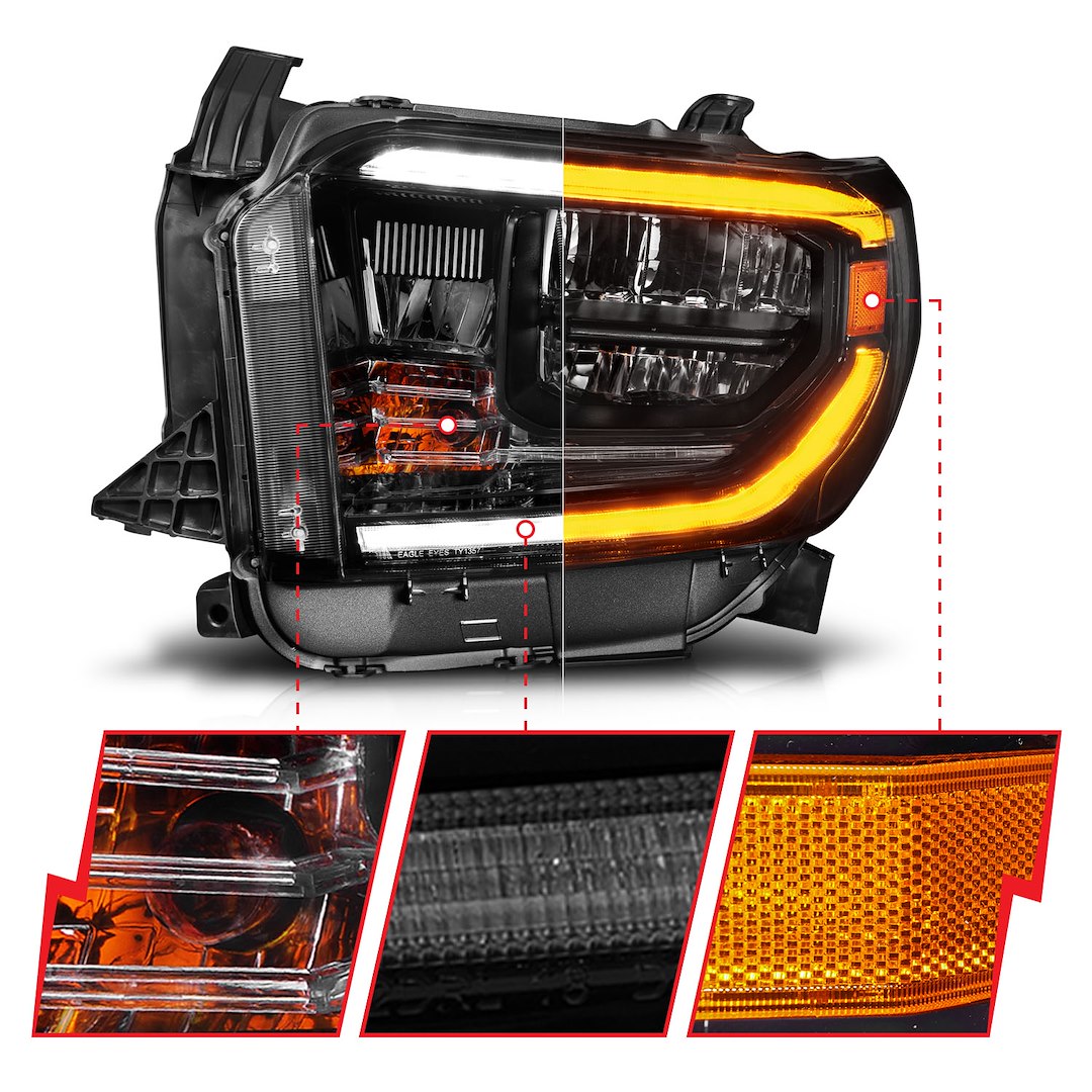 ANZO USA 111531 Tundra Black Switchback LED Headlight Pair - image 2