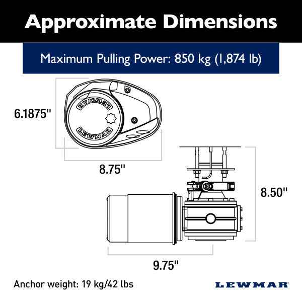 Lewmar 6672011108-138 V Series Vertical Windlass 12V 700W – image 2
