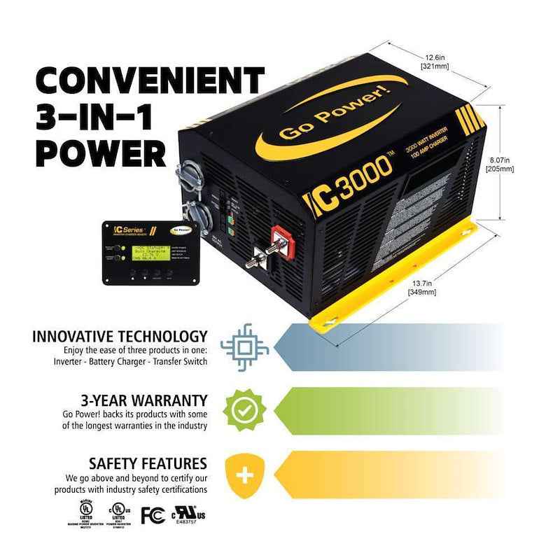 Go Power SOLAR EXTREME 600W Solar System 3×200W Panels & 3000W Inverter – image 8