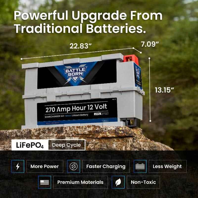 Battle Born Batteries BBGC3IH 12V GC3 Lithium Deep Cycle RV Battery 270Ah Heated Smart – image 7