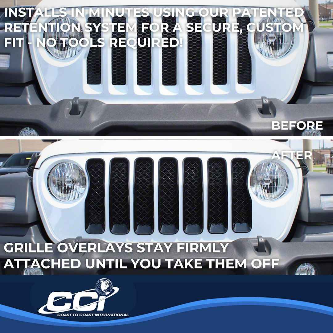 Coast To Coast GI490BLK Wrangler JL Rectangular Gloss Mesh Trim