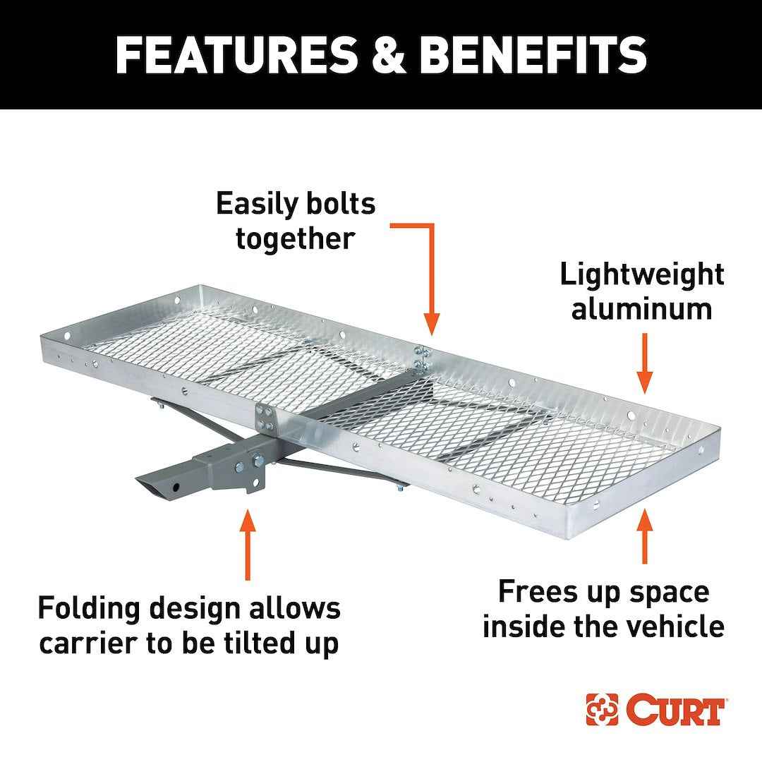 CURT Hitch Cargo Carrier - 20 in x 60 in, 2 in – 18100