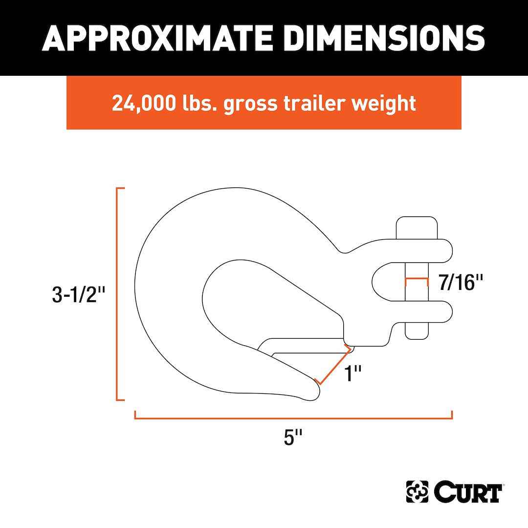 CURT Trailer Safety Chain Hook - Clevis Hook – 81960