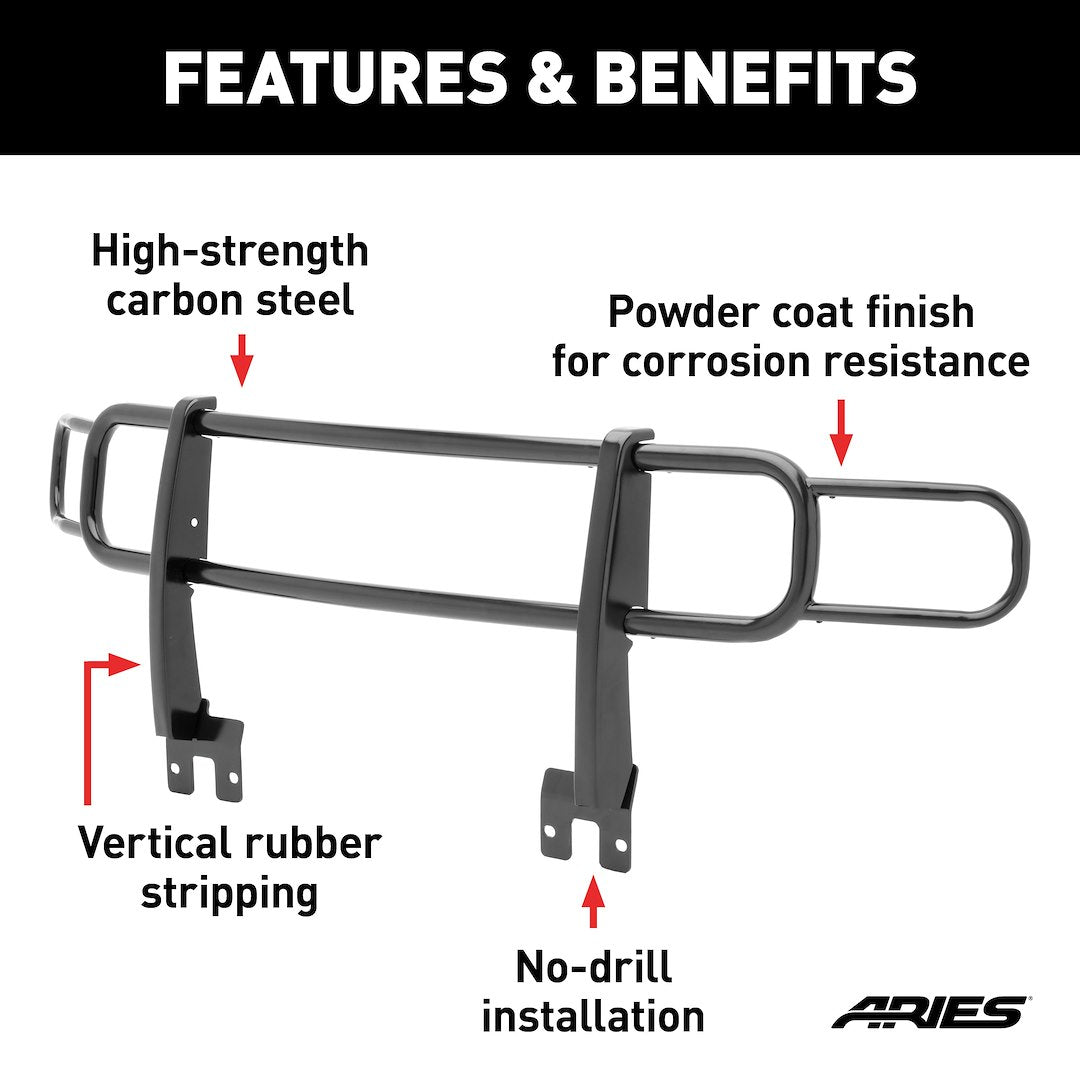 Aries 4078 H3/H3T Matte Black Grille/Brush Guard - image 4