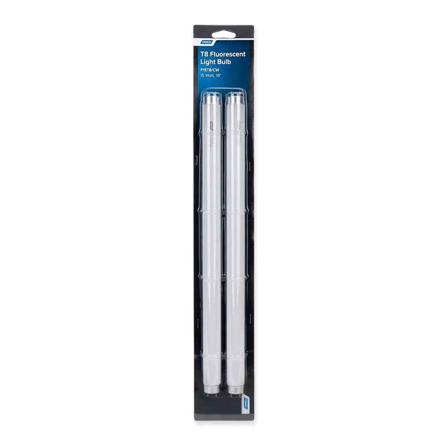 Camco 54878 18-Inch F15T8 White Fluorescent Bulbs, Pair