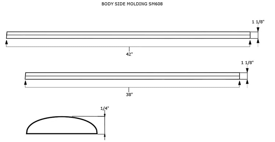 Coast To Coast SM608 Universal 1-1/8-in Body-Side Trim Set - image 2
