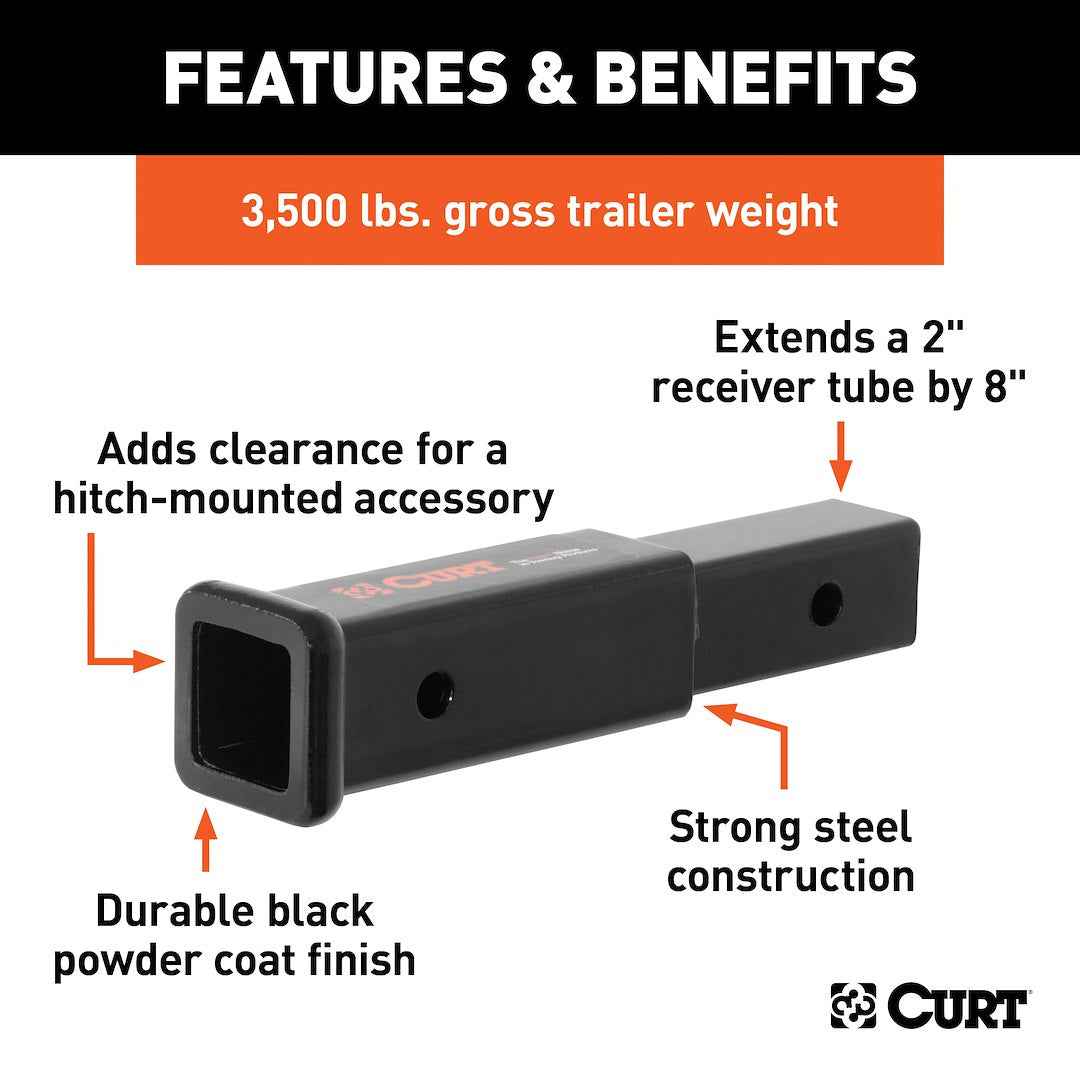 CURT Trailer Hitch Extension - 8 in – 45791
