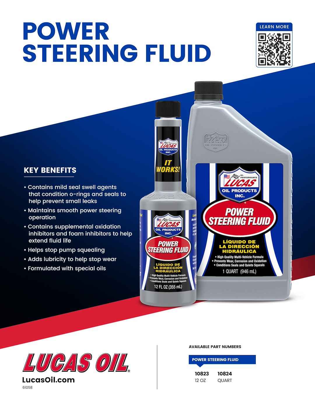 Lucas Oil 10823 Power-Steering System Fluid