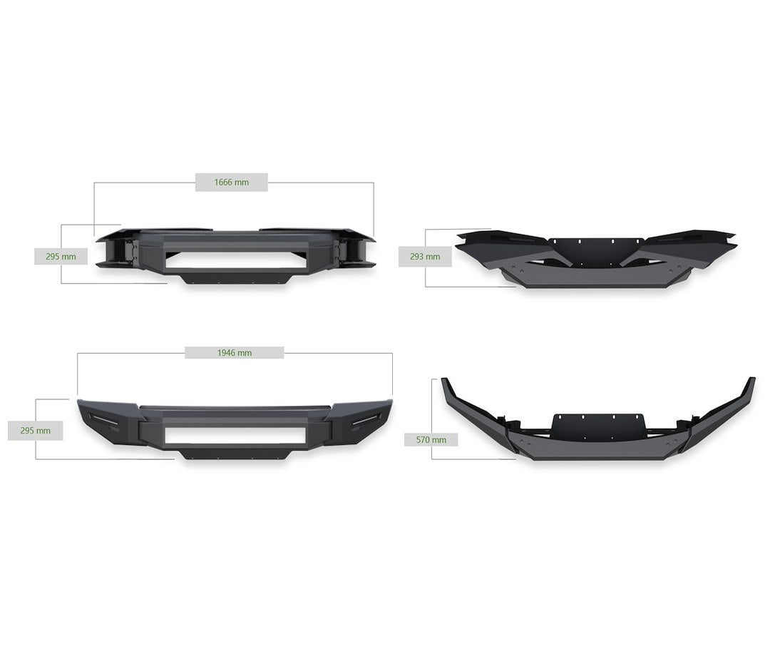 Black Horse Offroad AFB-SI23-BU Armour II Silverado Steel Front Bumper - image 8