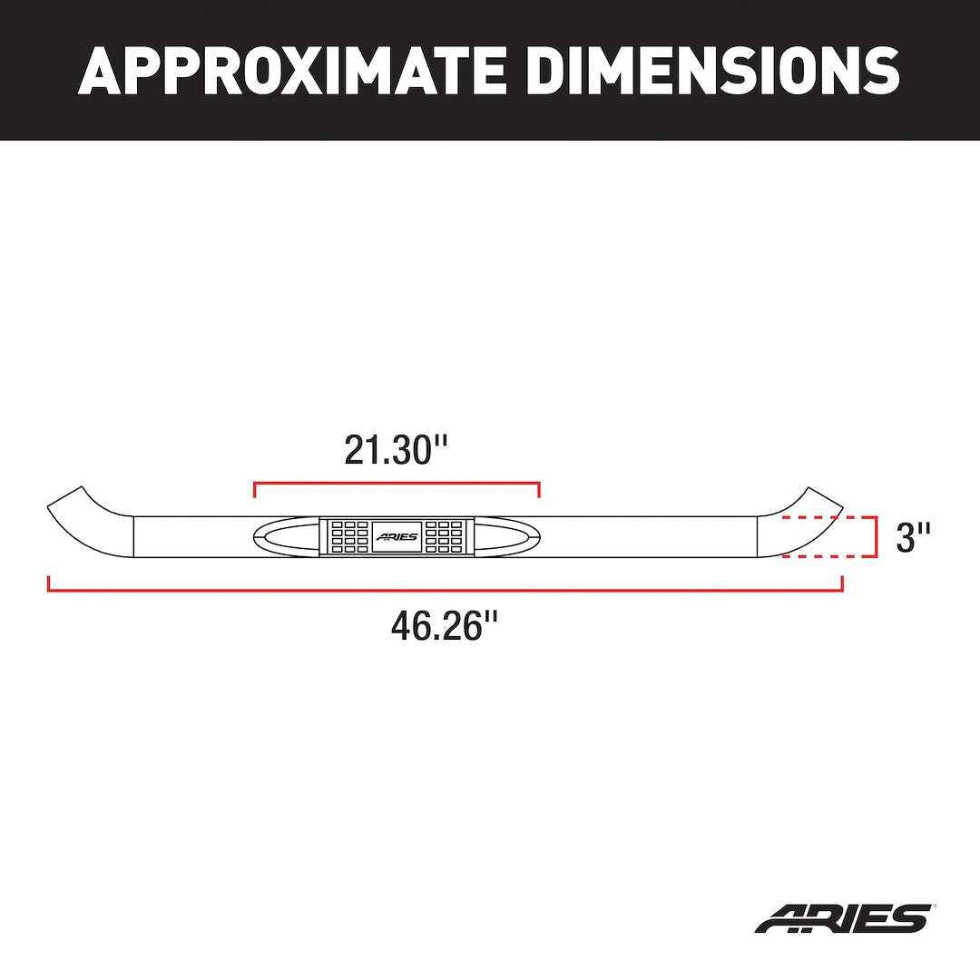 Aries 35600 Black Stainless 3-Inch Side Steps, 250-lb Rating