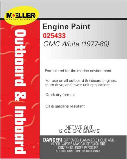 Moeller 025433 OMC White Marine Engine Finish, 12-Ounce