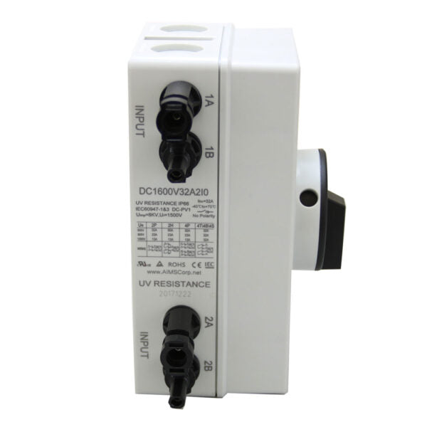 AIMS Power DC1600V32A2IO 1600V Solar Array Rotary Disconnect - image 4