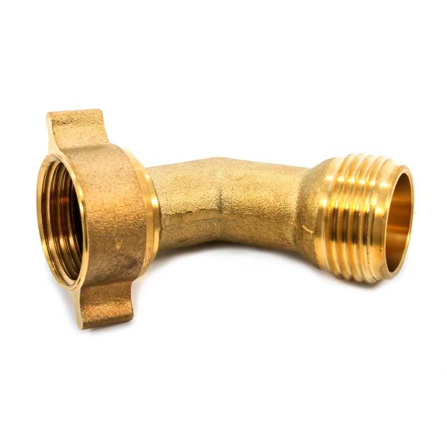 Camco 22605 45-Degree Forged Brass Hose Elbow with Grippers