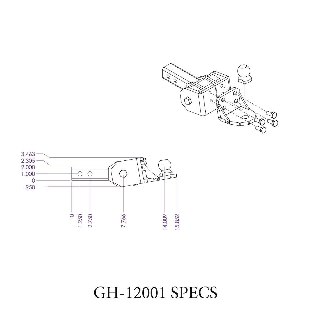 Gen-Y Hitch Gh-12005 Trailer Hitch Ball Mount - image 2