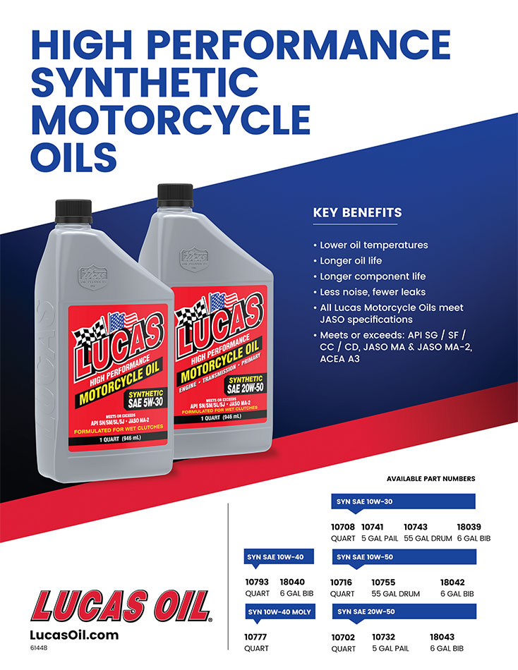 Lucas Oil 10702 Synthetic Four-Stroke Motorcycle Oil