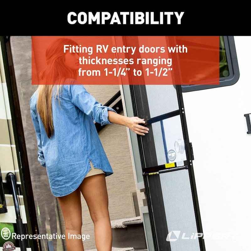 Lippert Components 2020102689 RV Entry Door Lock Latch -Lippert , Black Aluminum with – image 4