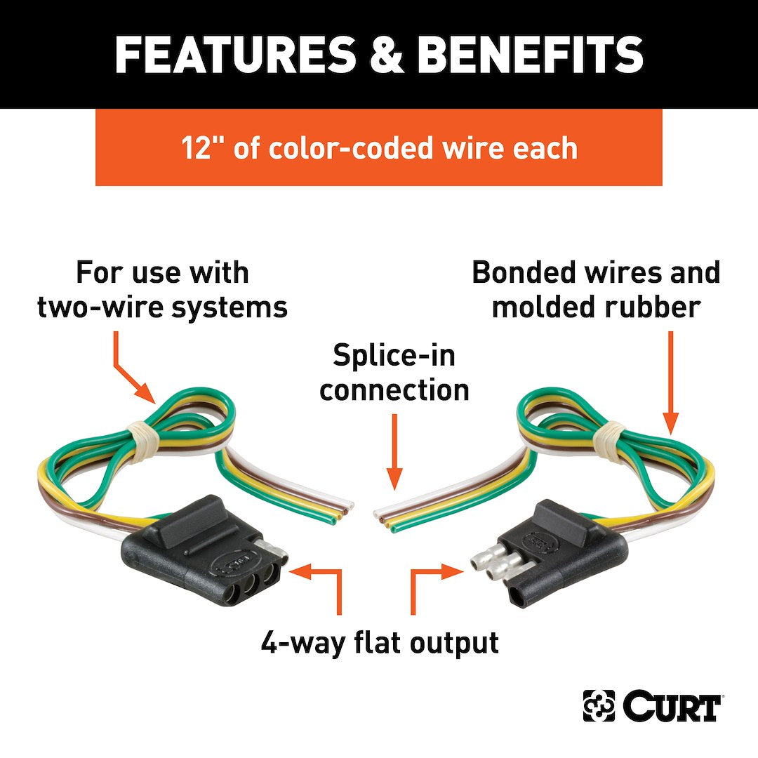 CURT Semi-universal 4 Flat Trailer Wiring Connector (58304)