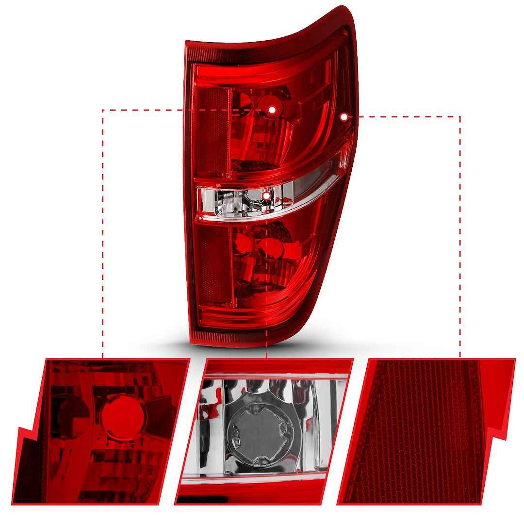 ANZO USA 311299 Ford Euro Tail-Light Pair, Red Lenses