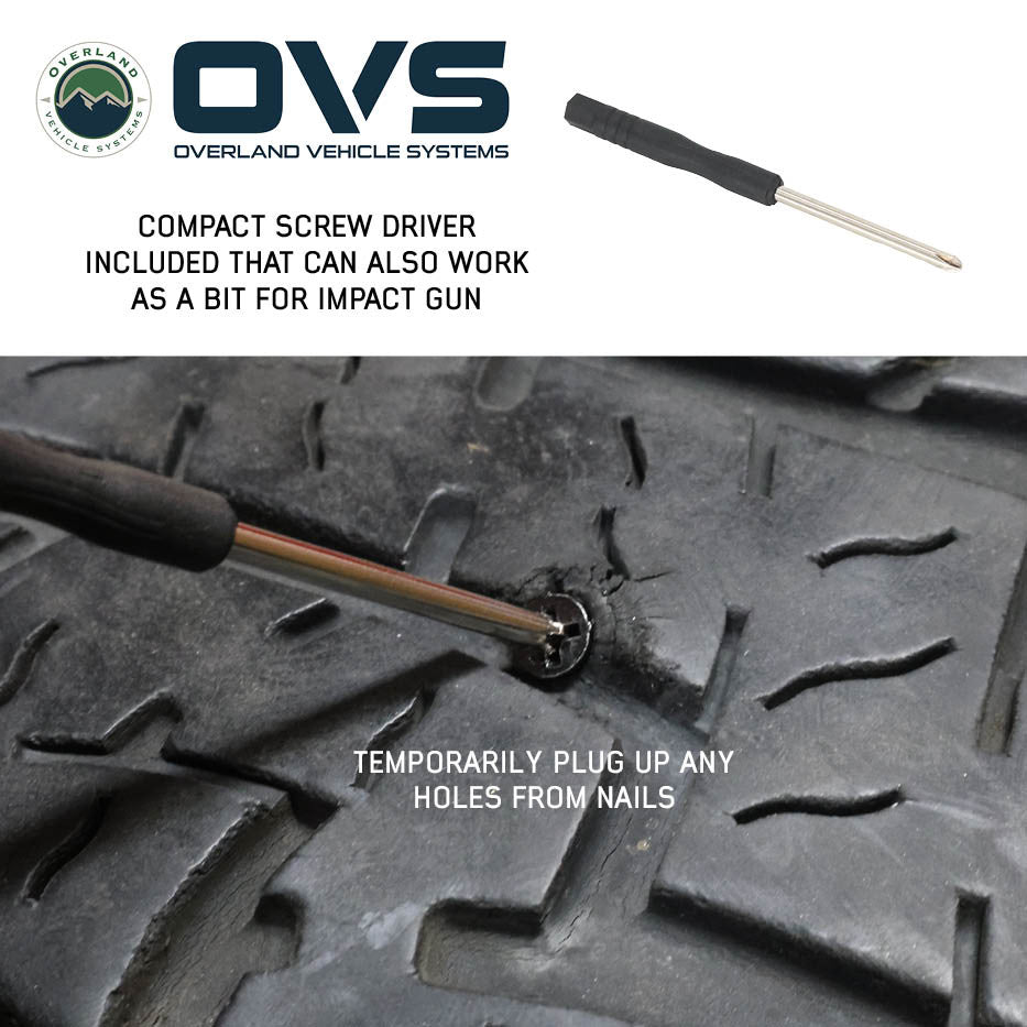 Overland Vehicle Systems 12030002 Tire Repair Screw Plug Kit