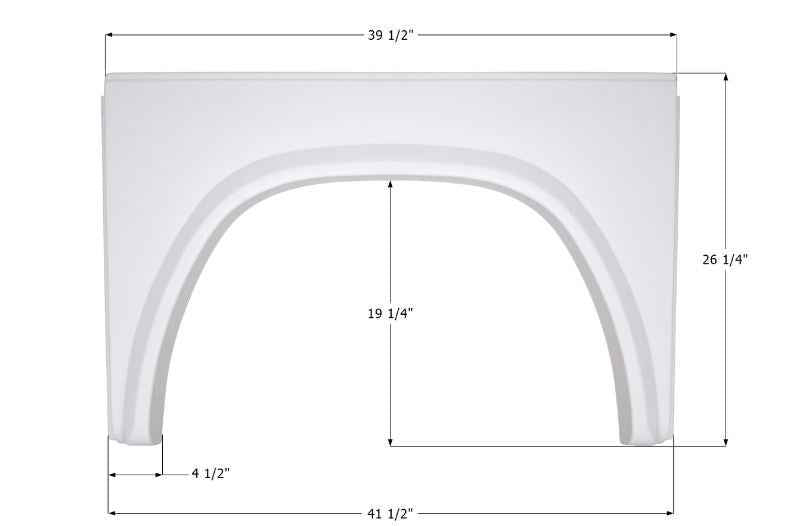 Icon 14261 RV Fender Skirt, Single Axle 41-1/2" x 26-1/4" Polar White, ICON – image 1